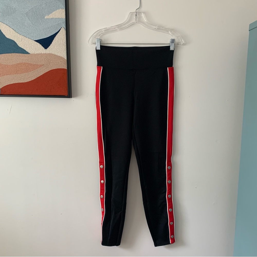 Express Small Stripe Button Leggings - image 1